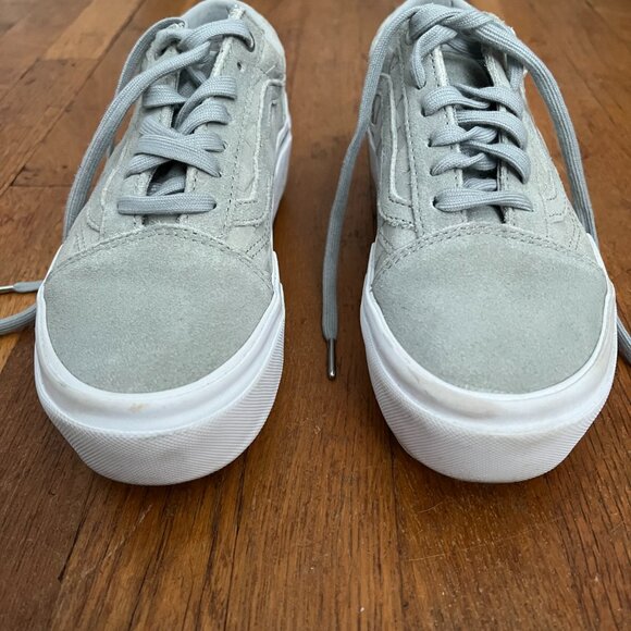 VANS (NEW) Old Skool Stacked Light Grey Checkered Chunky Platform Size 7 Women's - Picture 10 of 10